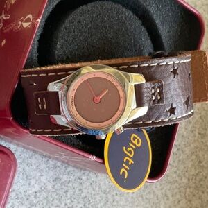 Fossil Brown Leather Watch with Gold-Toned Case